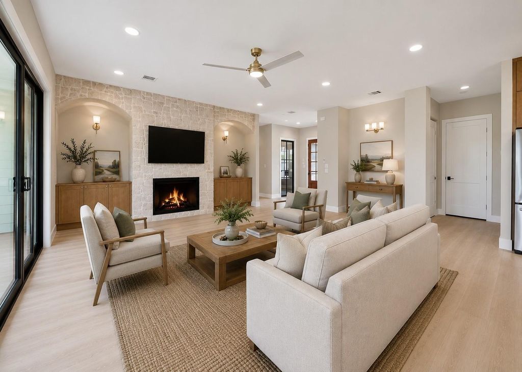 Fireplace wall
